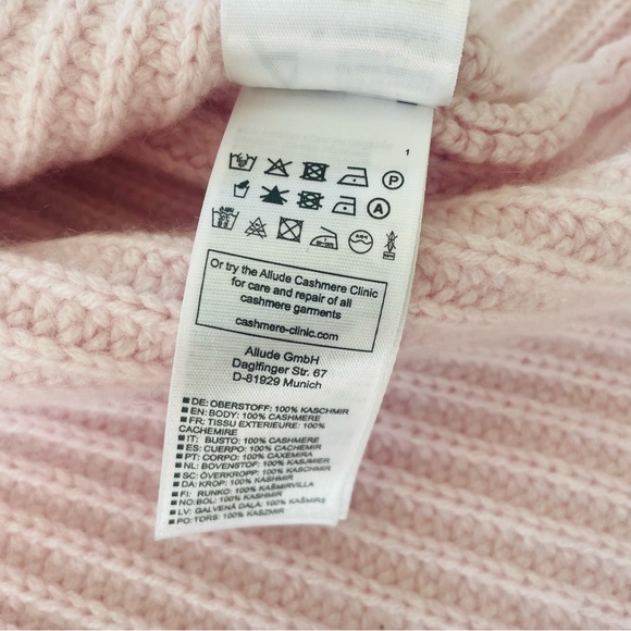 Allude 100% Cashmere Pink Turtleneck Sweater - Picture 8 of 9